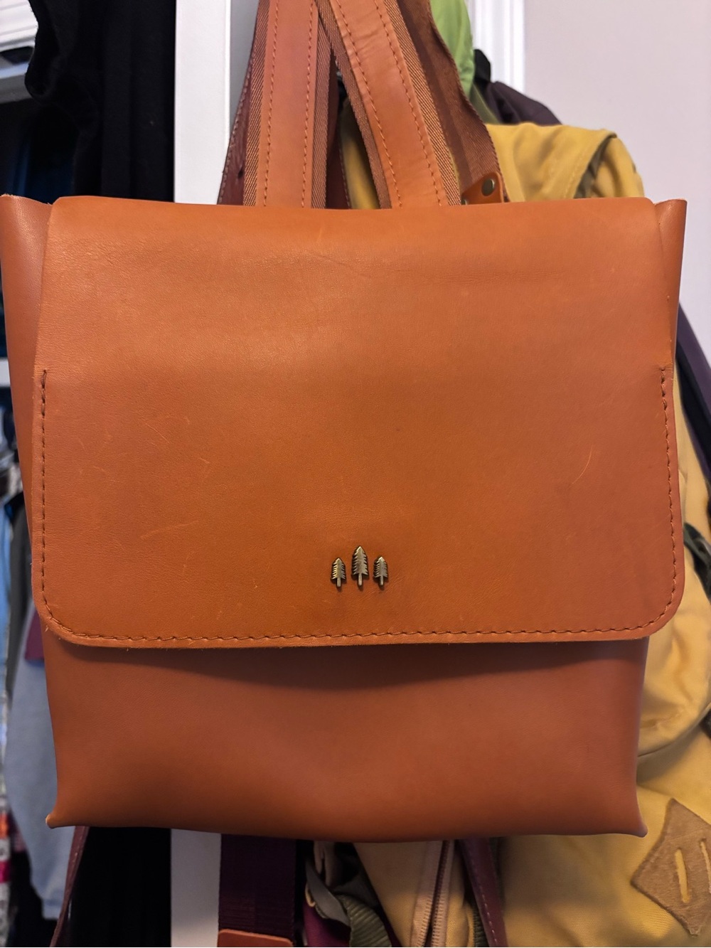 Portland Leather Caramel Brown Leather Backpack